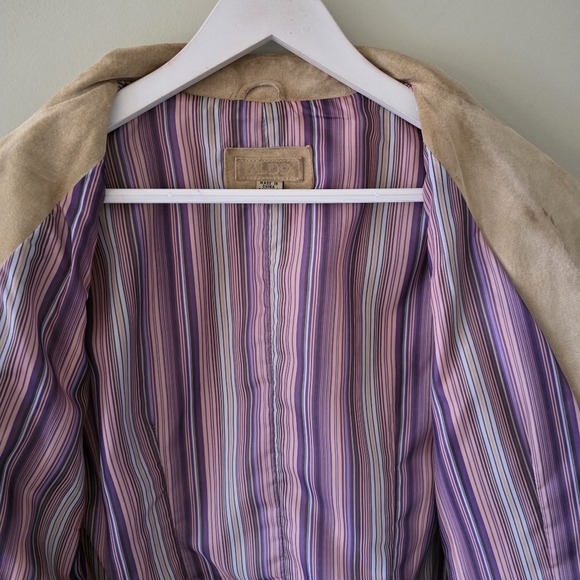 Aldo L Vintage Y2K Bohemian Western Utility Neutral Genuine Suede Jacket - Picture 15 of 16